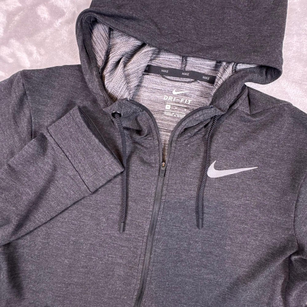 Nike Mens Dri-FIT Full Zip Hoodie Charcoal Heather Grey RN56323 Size M